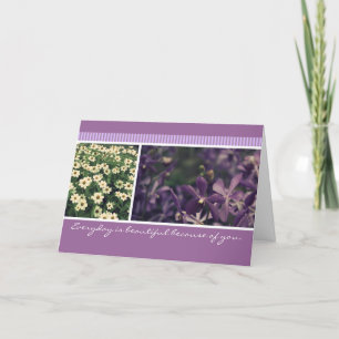 BlumenFoto der Vintagen lila Orchidee und des Karte