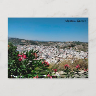 Blumenfoto des Dorfes Afantou, Rhodos, Griechenlan Postkarte