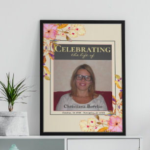 Blumenfoto zum Gedenken an die verstorbene Frau au Poster
