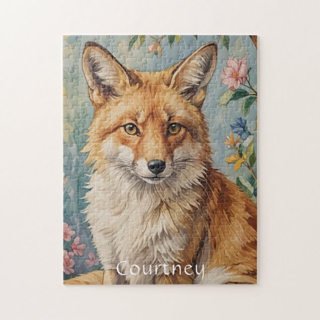 Blumenfox: Ein Fuchs unter Blumen Puzzle (Vertikal)