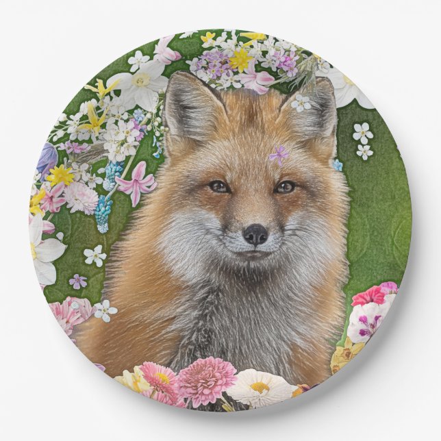 Blumenfox Pappteller (Vorderseite)