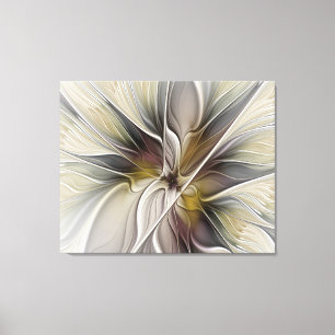 Blumenfraktal, Fantasieblume mit Erdtönen Leinwanddruck