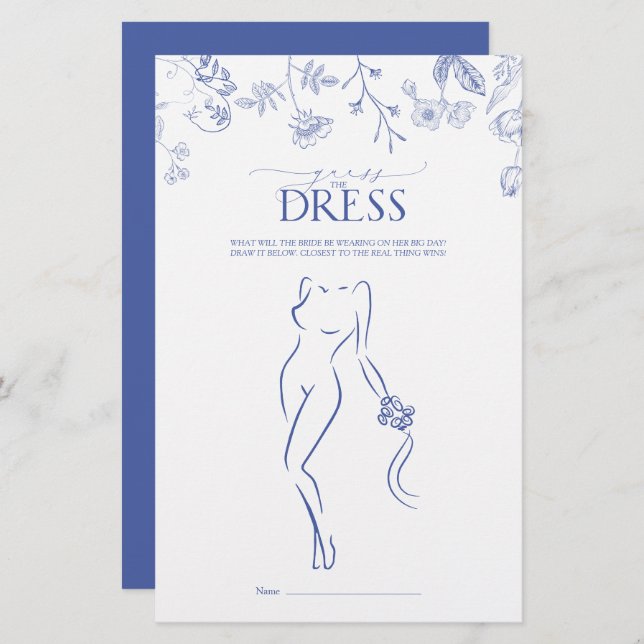 Blumenfranzösisches Blues-Brautparty (Vorne/Hinten)