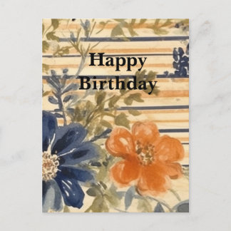 Blumenfrass zum Geburtstag Postkarte
