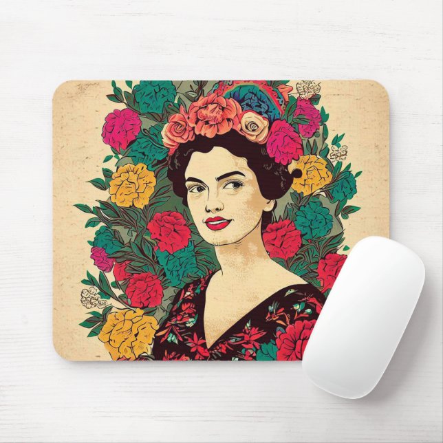 Blumenfrau Mousepad (Mit Mouse)