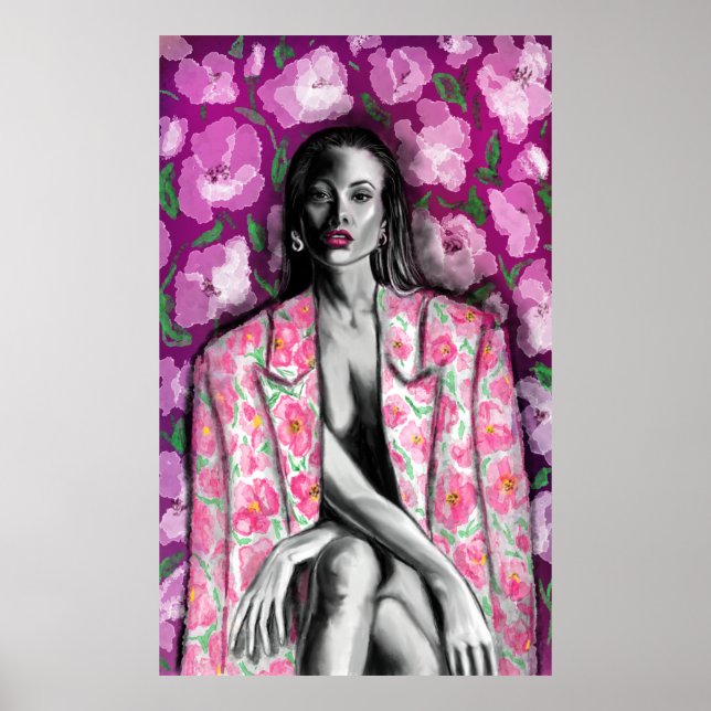 Blumenfrauen Fantasy Poster drucken - Malerei Art (Vorne)