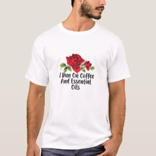 Blumenfrauen Ich laufe mit Kaffee und ätherischen  T-Shirt