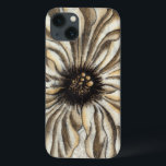 Blumenfresco auf Tan Hintergrund iPhone 13 Hülle<br><div class="desc">Ein großer Blumenkopf bildet den größten Teil dieses Freskos. Auf einem bräunlichen Hintergrund ist das Stück sehr rustikal. Das wäre eine schöne Ergänzung zu jeder Zuhause!</div>