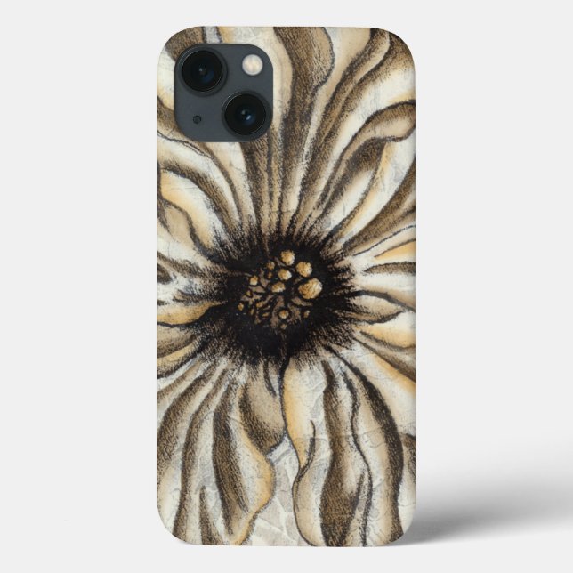 Blumenfresco auf Tan Hintergrund Case-Mate iPhone Hülle (Rückseite)