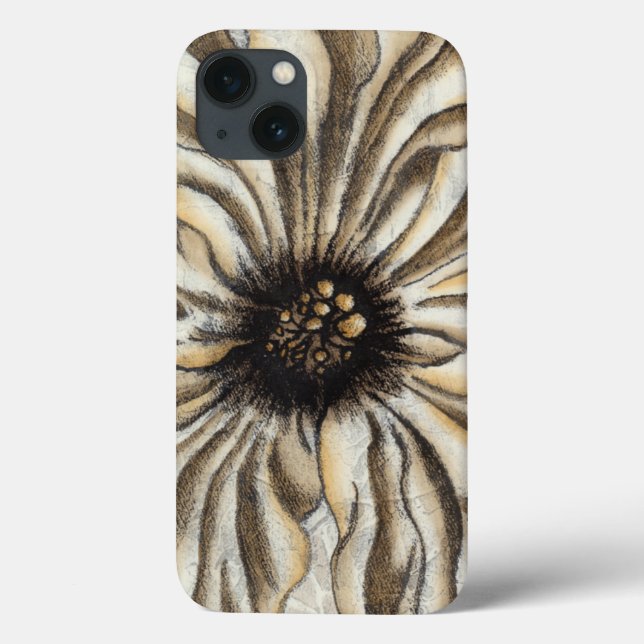 Blumenfresco auf Tan Hintergrund Case-Mate iPhone Hülle (Rückseite)
