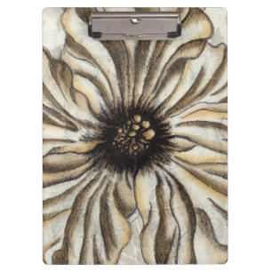 Blumenfresco auf Tan Hintergrund Klemmbrett