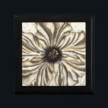 Blumenfresco auf Tan Hintergrund Schmuckschachtel<br><div class="desc">Ein großer Blumenkopf bildet den größten Teil dieses Freskos. Auf einem bräunlichen Hintergrund ist das Stück sehr rustikal. Das wäre eine schöne Ergänzung zu jeder Zuhause!</div>