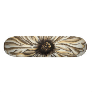 Blumenfresco auf Tan Hintergrund Skateboard