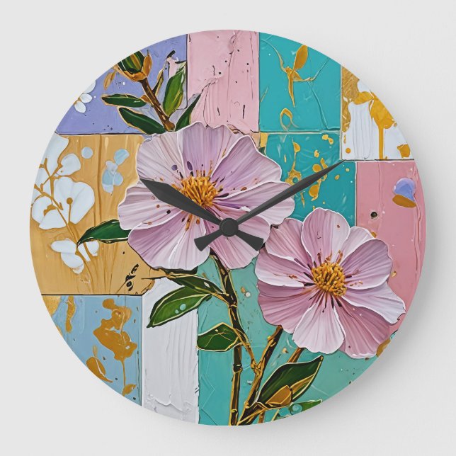 Blumenfreude Große Wanduhr (Vorderseite)