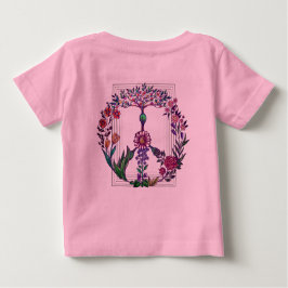 Blumenfrieden - einfaches, modernes rosa Blume Pow Baby T-shirt