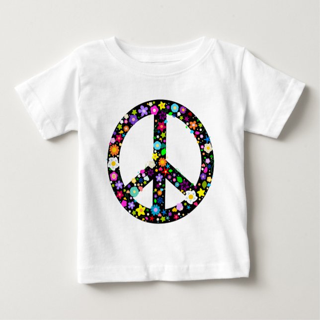 Blumenfriedenszeichen Baby T-shirt (Vorderseite)