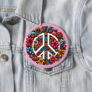Blumenfriedzeichen Symbol für Farbbilderkunst Button