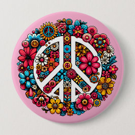 Blumenfriedzeichen Symbol für Farbbilderkunst Button