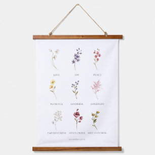 Blumenfrucht des Geistes Galatians 5 Poster Hang Wandteppich Mit Holzrahmen