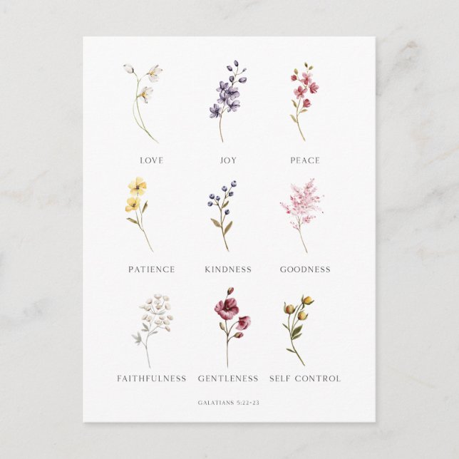 Blumenfrucht des Geistes Galatians 5 Postkarte (Vorderseite)