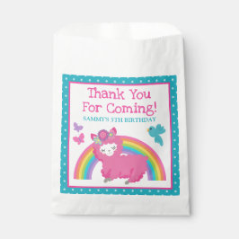Blumenfrühling Rosa Lama und Regenbogen Geburtstag Geschenktütchen