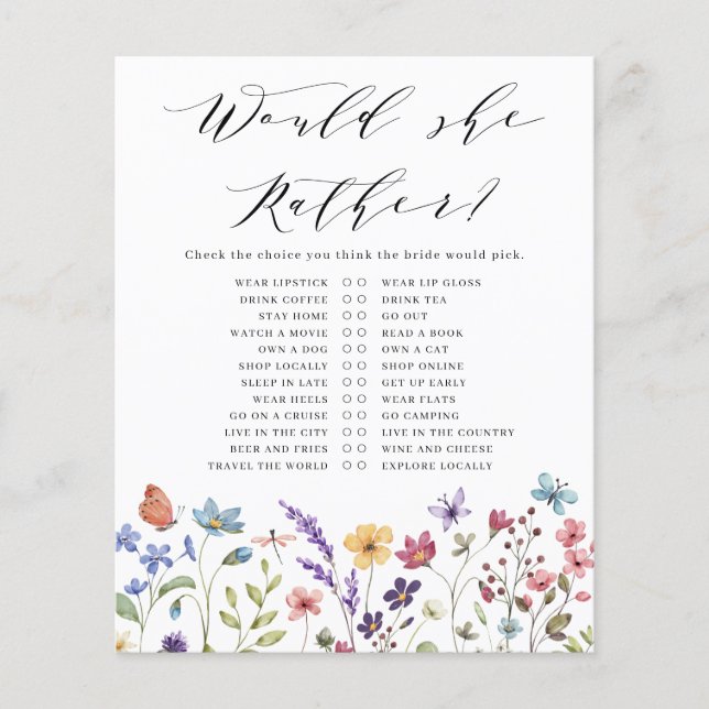 Blumenfrühling Sommer würde sie eher Bridal-Dusche (Vorderseite)