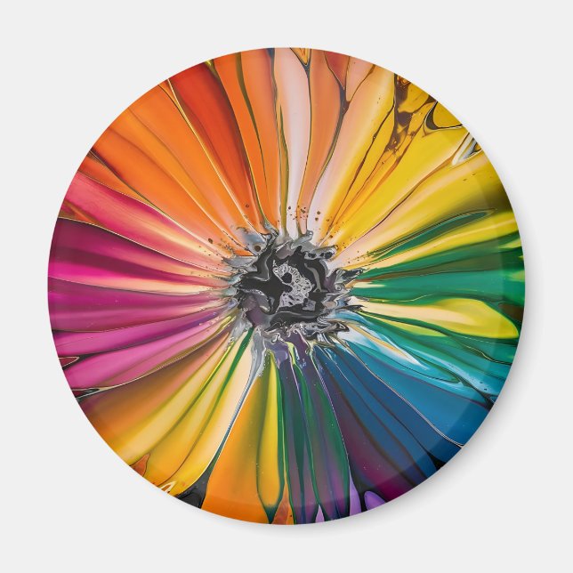 Blumenfrühlingskunst Blumenmuster Magnet (Vorne)