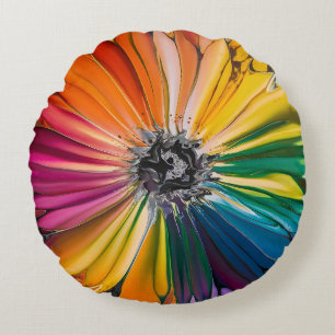 Blumenfrühlingskunst Blumenmuster Rundes Kissen