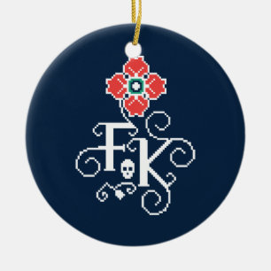 Blumengabe Frida Kahlos   Keramikornament