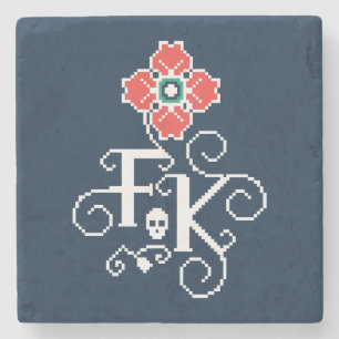 Blumengabe Frida Kahlos   Steinuntersetzer