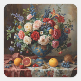 Blumengalerie quadratischer aufkleber