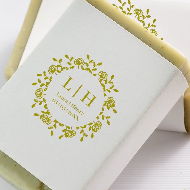 Blumengarland Boho Style Initials Design Gummistempel (Von Creator hochgeladen)