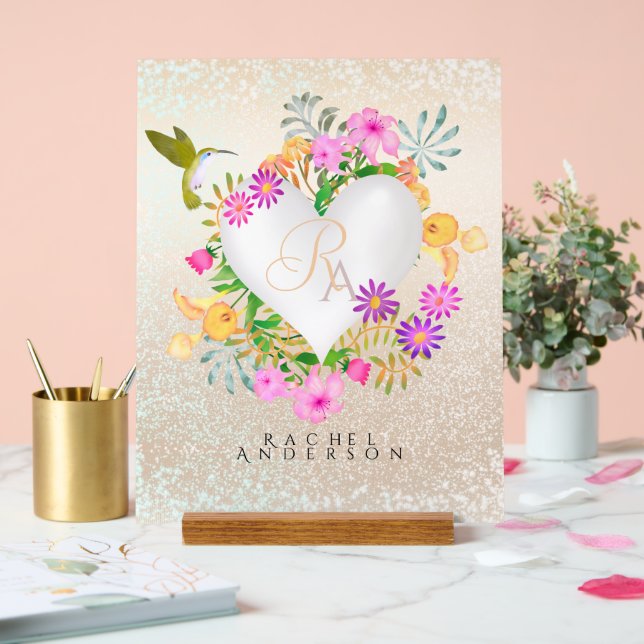 Blumengarten Acrylschild (Hochzeit)