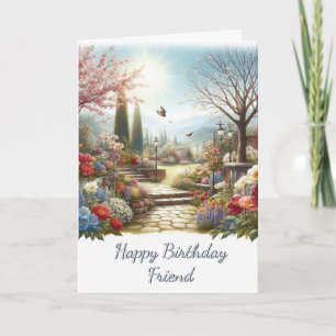 Blumengarten Alles Gute zum Geburtstag Freund Gruß Karte