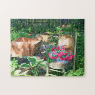 Blumengarten Anordnung Ölmalerei  Puzzle