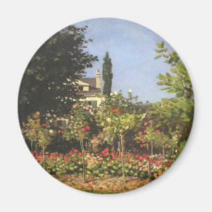 Blumengarten auf Sainte-Adresse von Claude Monet Magnet