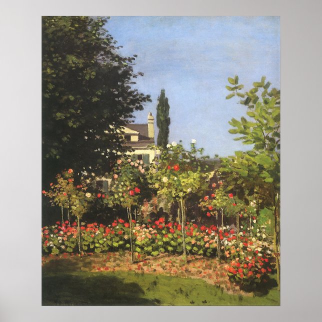 Blumengarten auf Sainte-Adresse von Claude Monet Poster (Vorne)