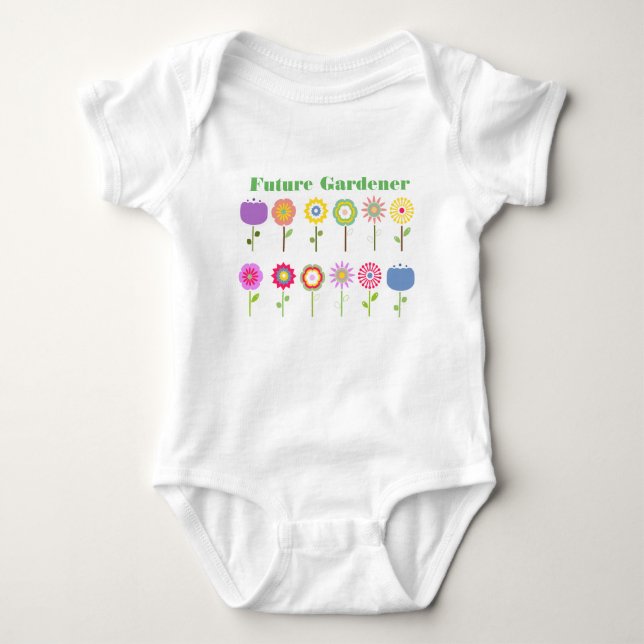 Blumengarten Baby Bodysuit Strampler (Vorderseite)