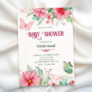 Blumengarten-Baby-Party Einladung