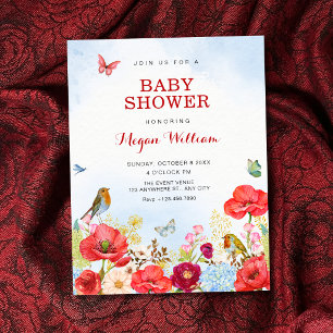 Blumengarten-Baby-Party Einladung