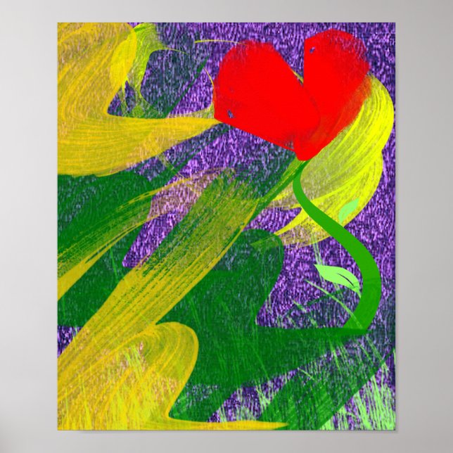 Blumengarten bei Twilight Print Poster (Vorne)