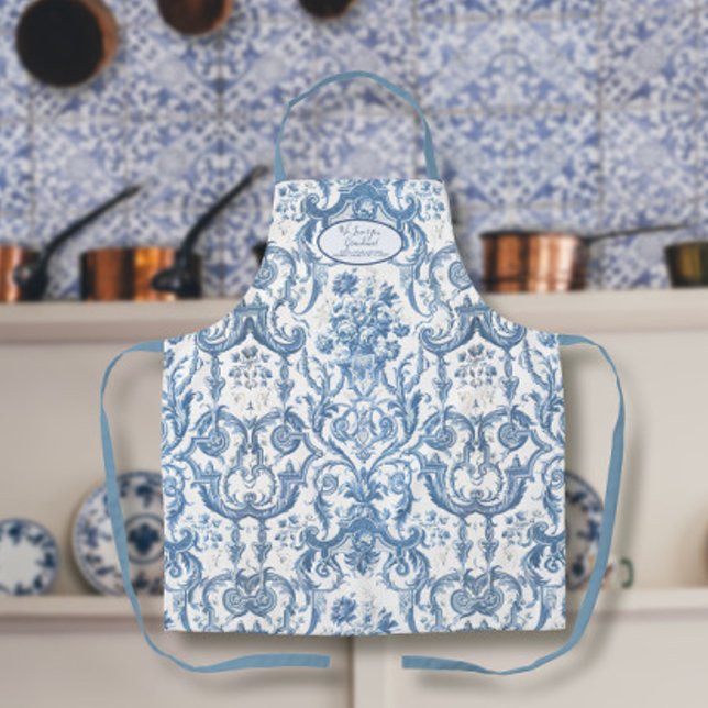 Blumengarten Blau und Weiße Großmutter Schürze (Von Creator hochgeladen)