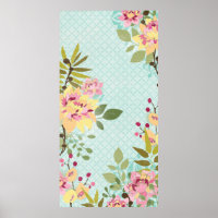 Blumengarten, blauer Hintergrund