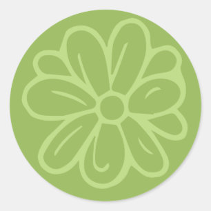Blumengarten-Blume Grün Runder Aufkleber