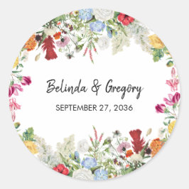 Blumengarten Blume Hochzeit Runder Aufkleber