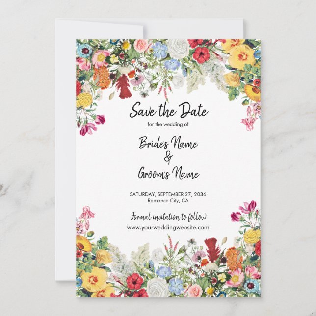 Blumengarten Blume Hochzeit Save The Date (Vorderseite)