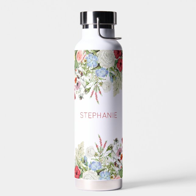 Blumengarten Blume Individuelle Name Trinkflasche (Links)