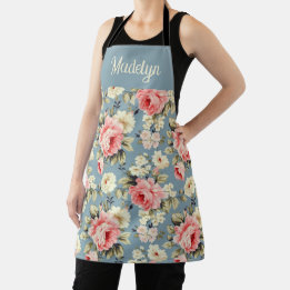 Blumengarten Blumen Muster Monogramm Name Schürze