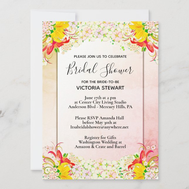 Blumengarten Brautdusche Einladung (Vorderseite)