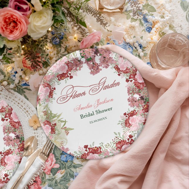 Blumengarten Brautdusche Einladung Pappteller (Von Creator hochgeladen)